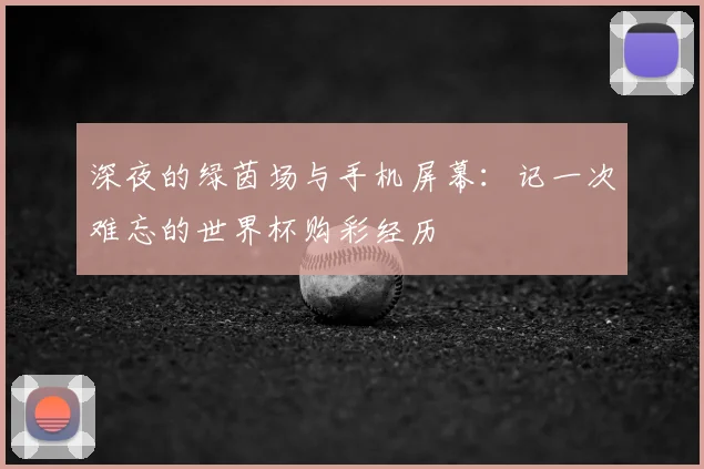 深夜的绿茵场与手机屏幕:记一次难忘的世界杯购彩经历